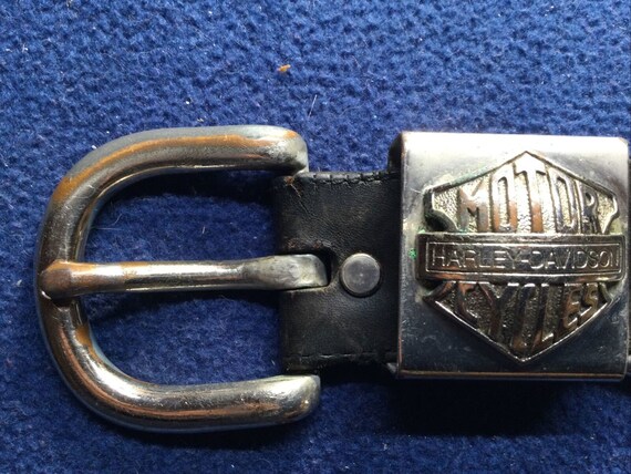 Harley Davidson Logo Belt Buckle Rate VTG And Harley Davidson Leather Belt 36 View 3