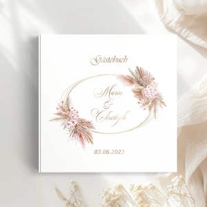 Boho wedding guest book with questions customizable | Guest book wedding album photo book