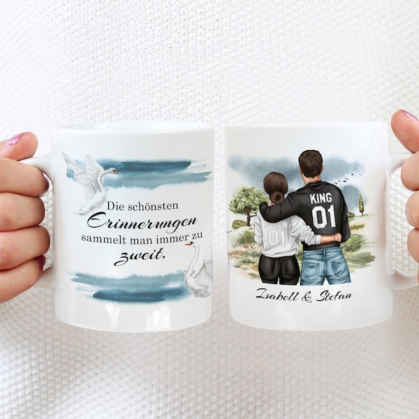 Queen & King Tasse personalisierbar | Paartasse Sie und Er | Kaffeebecher Geschenk für Paare