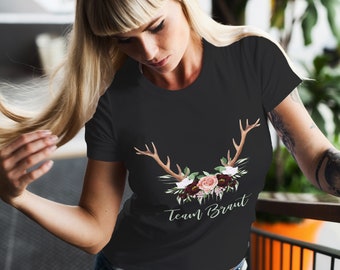 Team Bride Boho Antler T-Shirt JGA | Hen Party Women's Bride T-Shirt | Party shirt wedding