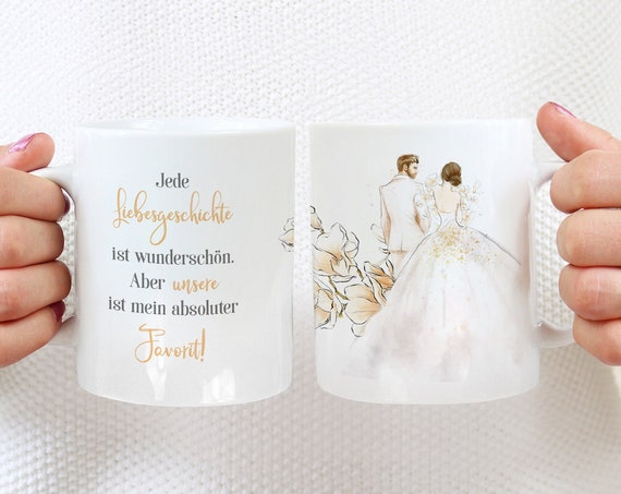 Brautpaar Tasse Braut und Bräutigam Kaffeebecher - Geschenk Hochzeit - Teetasse Geschenkidee