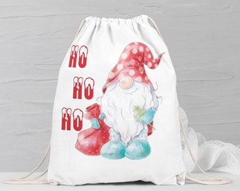 Borsa da palestra nana Ho Ho Ho Zaino di Babbo Natale | Sacco di Natale regalo di Babbo Natale