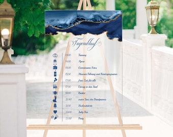 Wedding daily routine customizable | Daily Schedule Acrylic Sign | Decorative sign schedule | Wedding program schedule