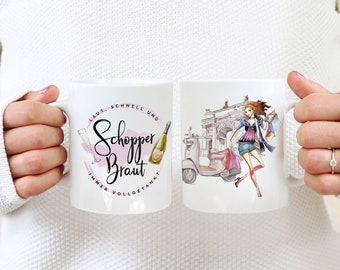 Tazza con detti divertenti Schopper sposa | Tazza da caffè con scritta sfacciata, idea regalo