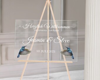 Wedding sign Welcome to the wedding customizable | Acrylic glass welcome sign transparent