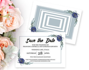 save the date card printable save the date editable template etsy