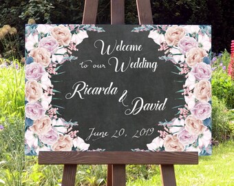 Hochzeit Willkommen Tafel Schild, Hochzeitsdeko, Partydeko, Hochzeitsschild, Digitaldruck, Personalisiert, DIY Hochzeit, Poster, Leinwand