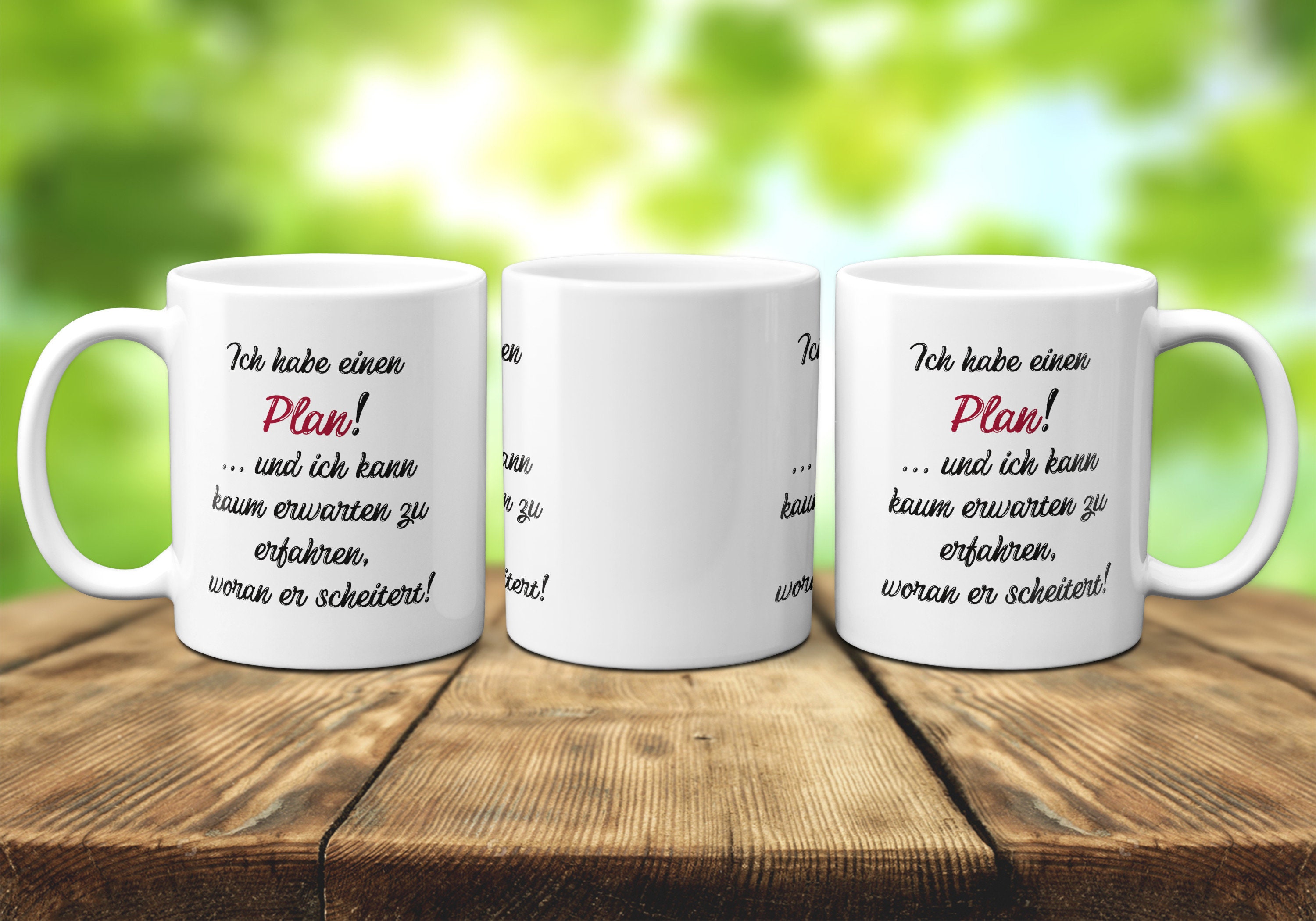 lustige Sprüche Tasse Ich habe einen Plan Kaffeebecher Geschenkidee