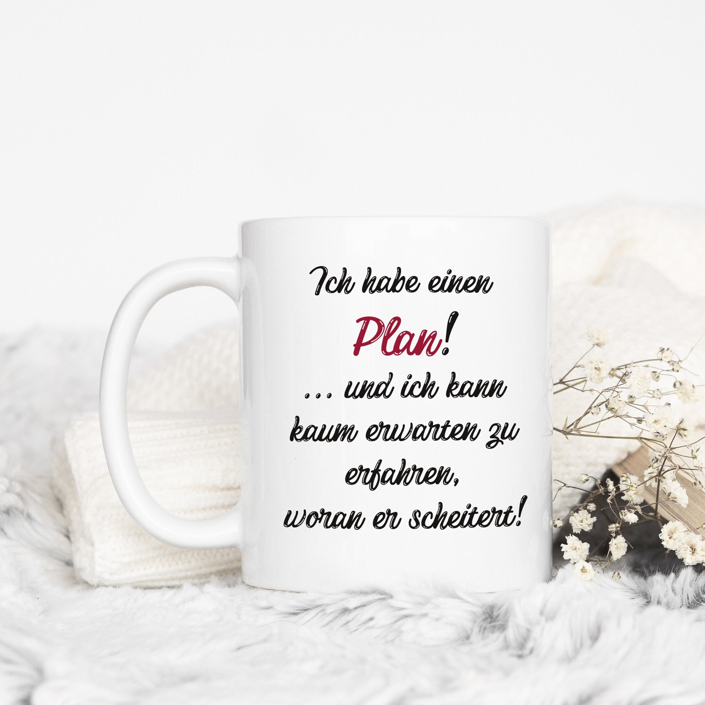 Lustige Sprüche Tasse Ich habe einen Plan Kaffeebecher Etsy Österreich