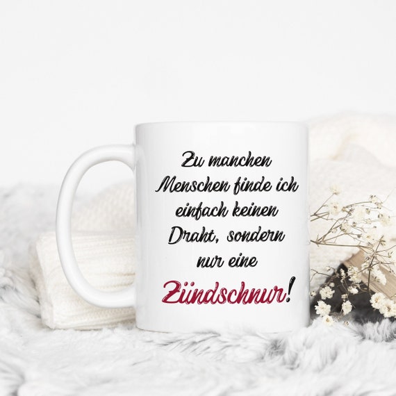 Büro Kaffeebecher Zündschnur | Tasse Geschenk für Kollegen | Sprüche Kaffeetasse