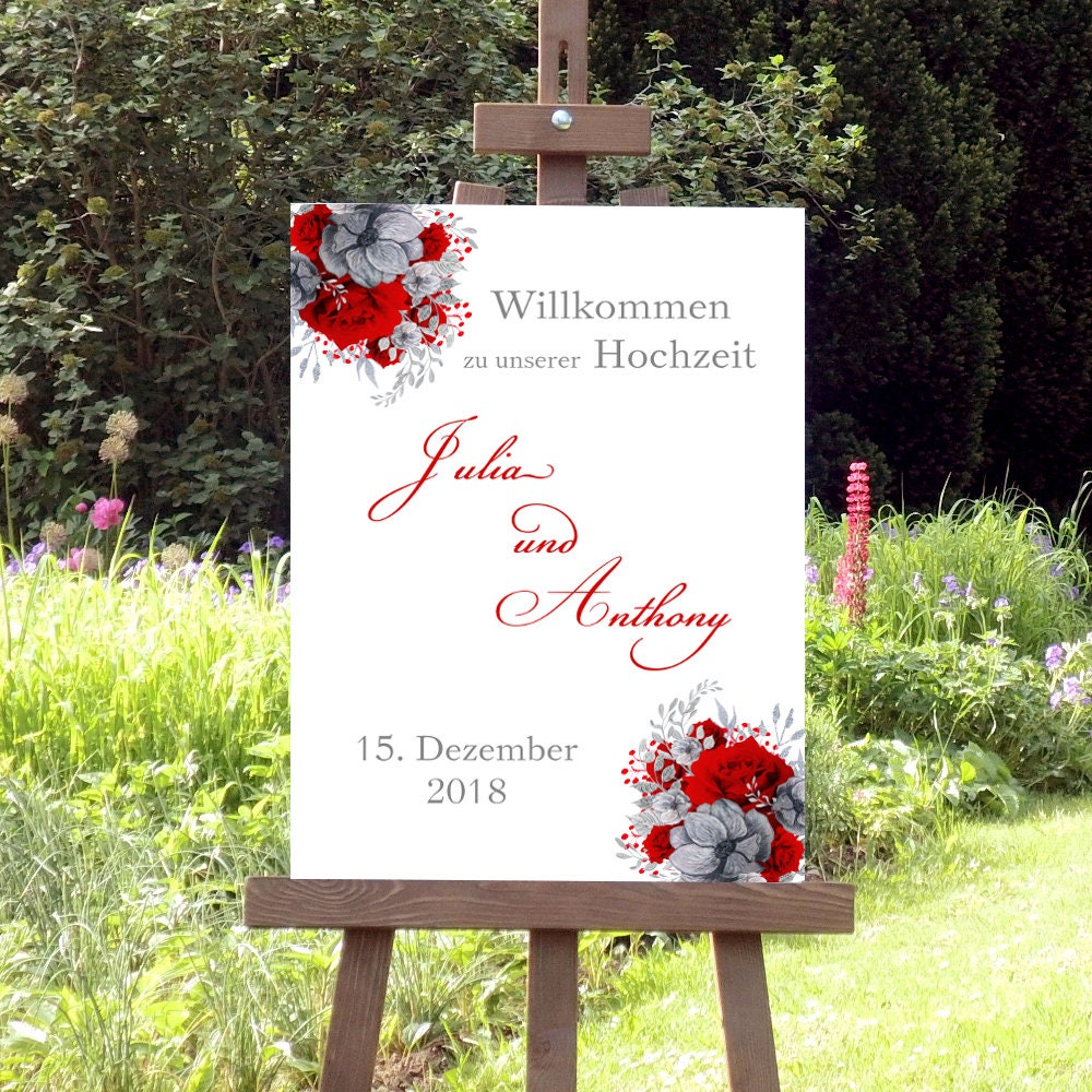 Willkommen zur Hochzeit Hochzeitsschild personalisierbar