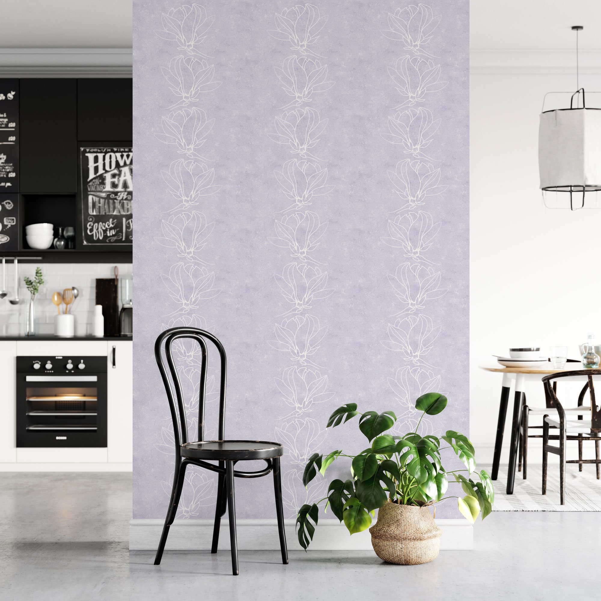 Lavendel Vliestapete, Blumen Tapete, Glattvlies, moderne ...