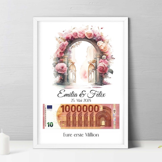 Hochzeitsbogen Geldgeschenk personalisiert | Hochzeitsgeschenk Eure erste Million Poster