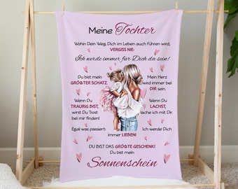 Saying fleece blanket My daughter | Saying blanket gift for daughter | best daughter in the world | Mother daughter gift idea