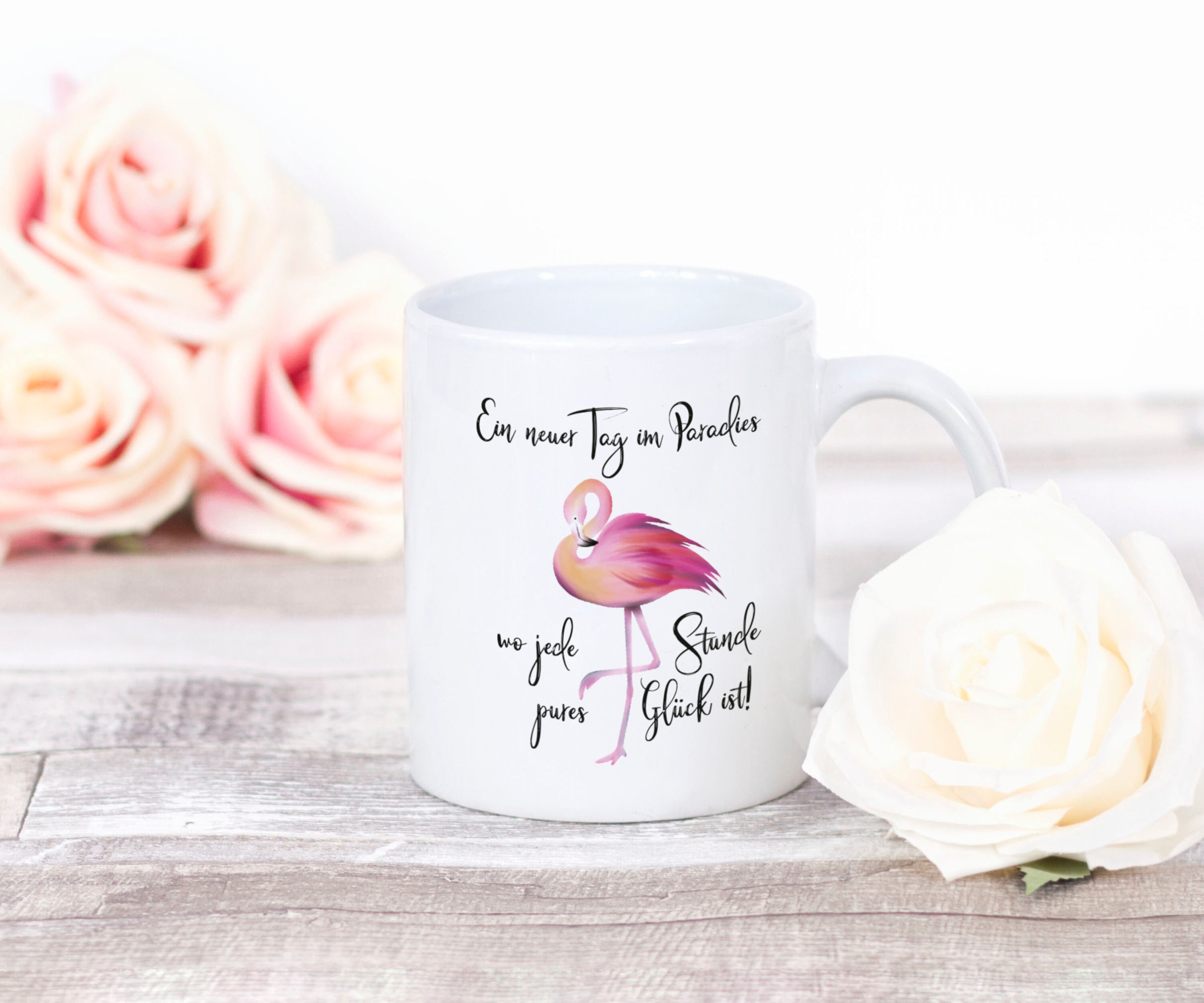 Personalisiert Flamingo Tasse Mit Namen – Lustige Geschenkidee Für Freundin, 330ml Keramik, Spülmaschinengeeignet