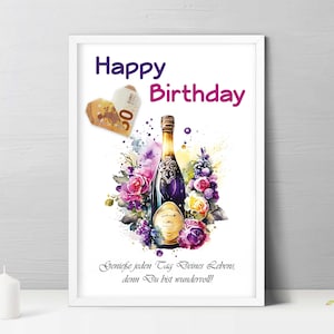 Geburtstag Geldgeschenk Poster | Happy Birthday Geschenk