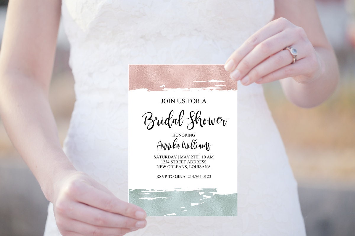 Bridal Shower Einladung Brautparty Einladungskarte Digitale Vorlage Brautdusche Hochzeit Editierbare Pdf Jga Einladung