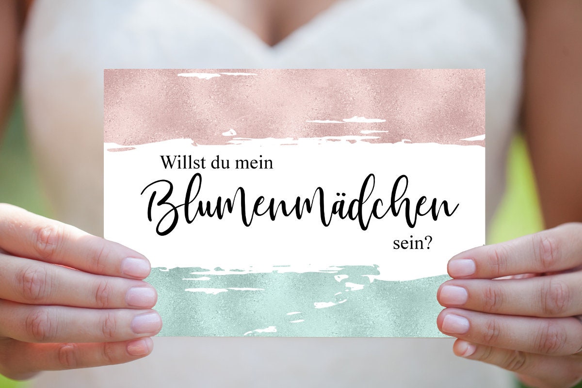 Blumenmadchen Karte Hochzeitskarte Einladung Vorlage Digitale Karte Einladungskarte Moderne Hochzeit Sofort Download