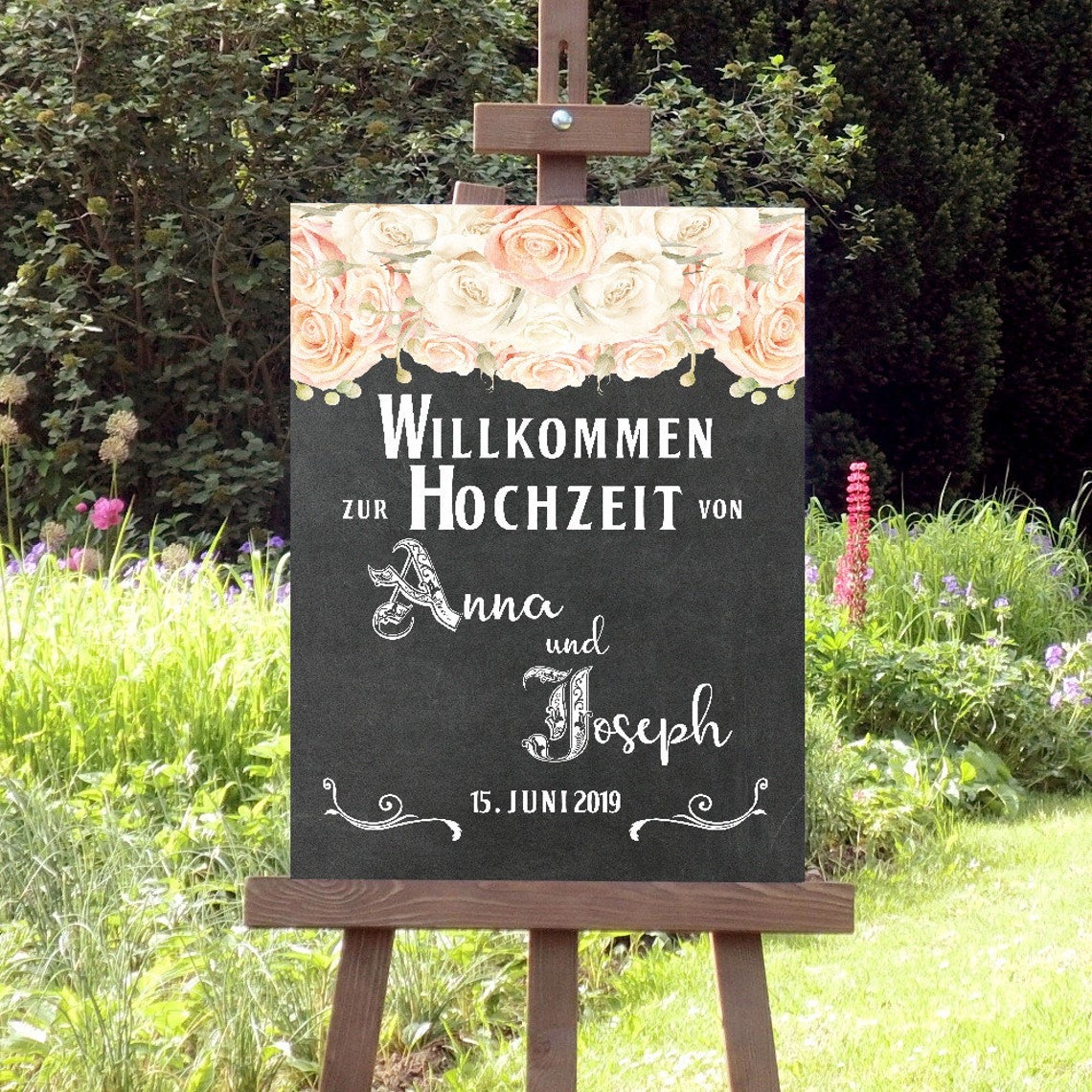 Willkommen Hochzeit Schild Rustikale Hochzeit Etsy