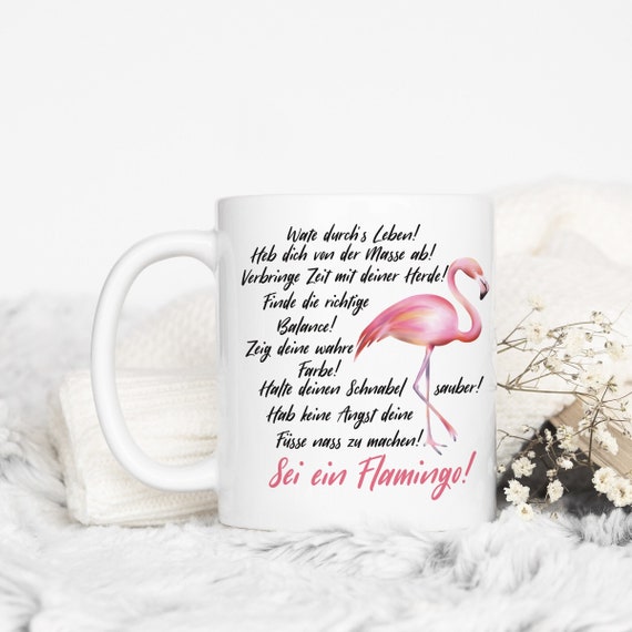 Flamingo Sprüche Tasse | Motivation Kaffeebecher | Becher