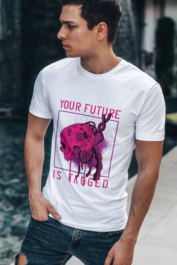 Statement T-Shirt Steampunk - You Future is tagged Partyshirt - Funshirt Geschenkidee