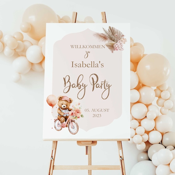 Baby Party Boho Schild | personalisiertes Willkommensschild | Baby Shower Deko