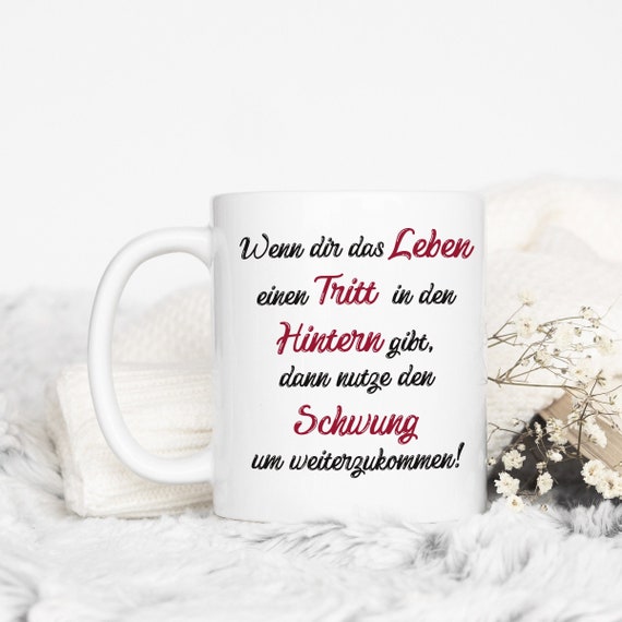 Lustige SprücheTasse | Nutze den Schwung | Motivation Kaffeetasse Geschenk