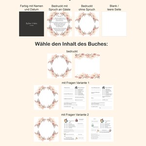 Gästebuch Hochzeit personalisiert mit Fragen Foto Hochzeitsalbum Bild 2