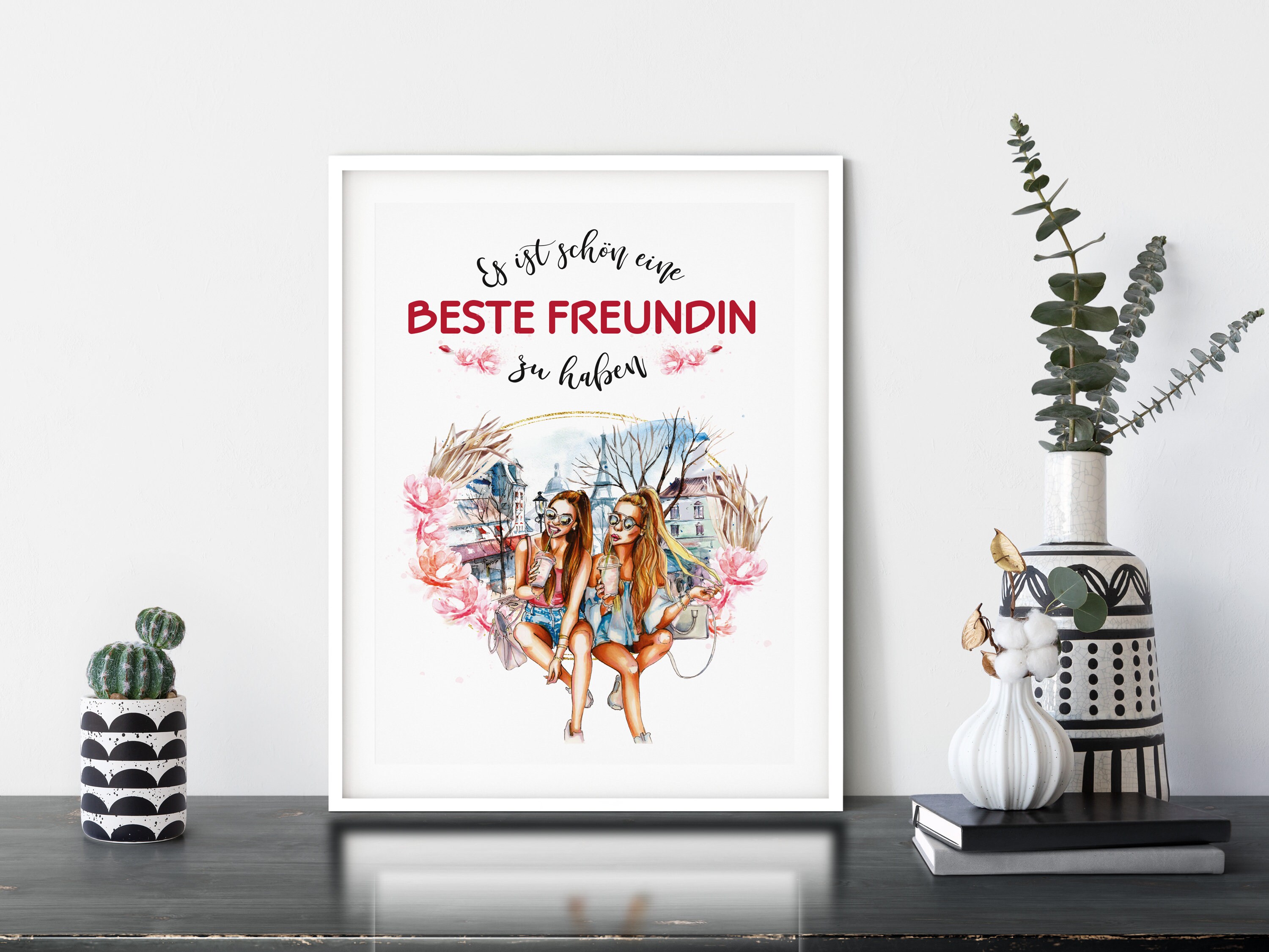 Beste Freundin Spruch Poster Geschenkidee