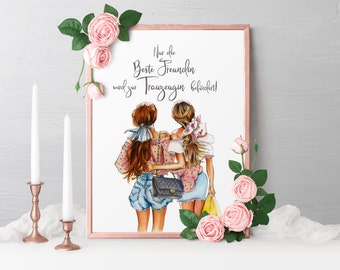 Poster maid of honor ask | Only the best friend decorative gift | Mural maid of honor gift idea