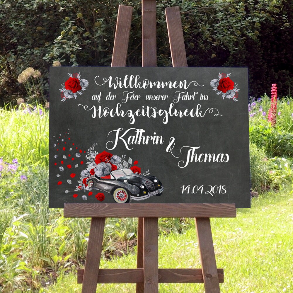 Hochzeitsschild Fahrt ins Glück Hochzeitsdeko Etsy