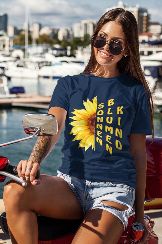 Sonnenblumenkind Statement T-Shirt | Sonnenblume Funshirt | Hippie T-Shirt Geschenkidee