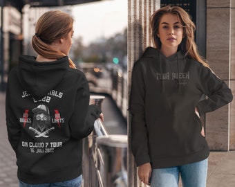 Team Braut JGA Bandita Tour Hoodie personalisierbar | Kapuzenpullover Junggesellinnenabschied Frauen mit Namen und Datum