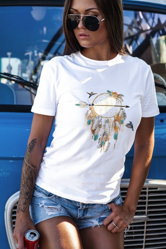 Traumfänger Boho T-Shirt - Hippie Shirt - Geschenk für Sie