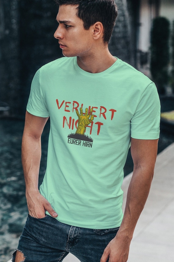 Statement T-Shirt Zombie | Verliert nicht euer Hirn Funshirt | Halloween Partyshirt