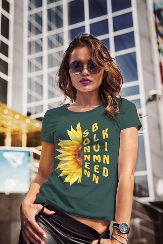 Boho T-Shirt Sonnenblumenkind für Frauen | Damenshirt Sonnenblume | Hippie T-Shirt Geschenkidee