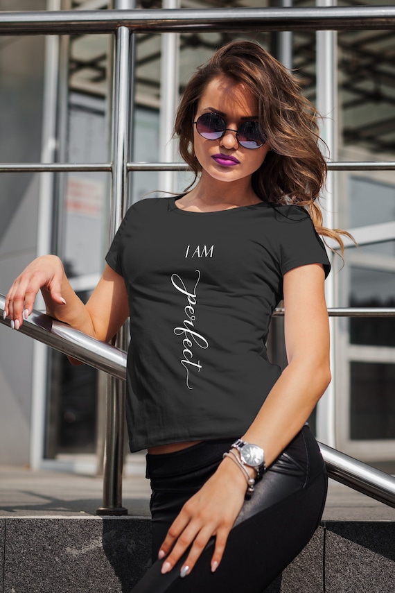 Statement T-Shirt für Frauen | I am perfect Damen Shirt | Freundin Geschenkidee