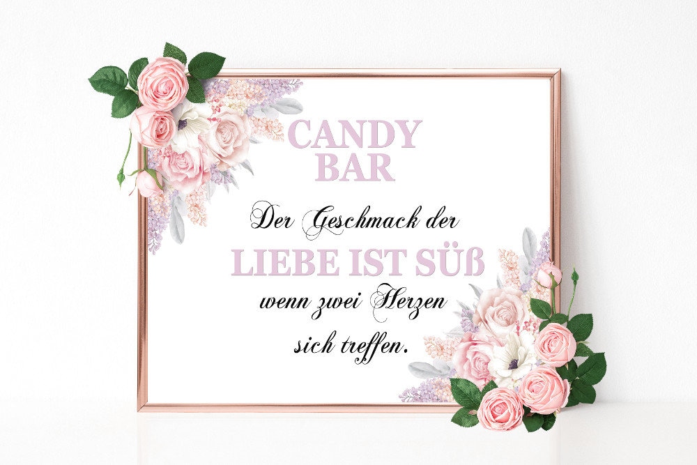 Candy Bar Schild Liebe ist süß Hochzeitsschild Etsy