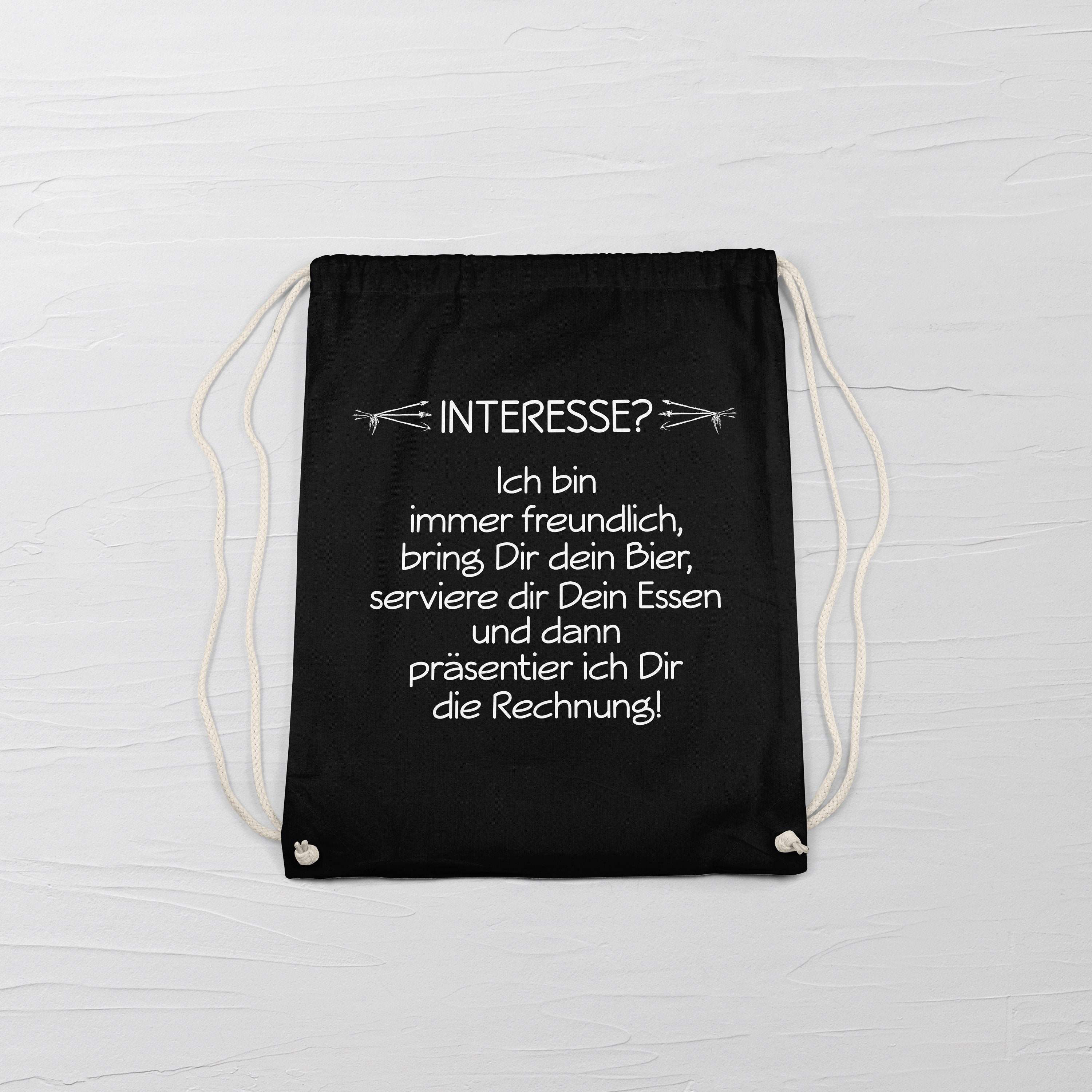 Turnbeutel Kellner, Rucksack, Sporttasche, Flirt Sprüche Turnbeutel
