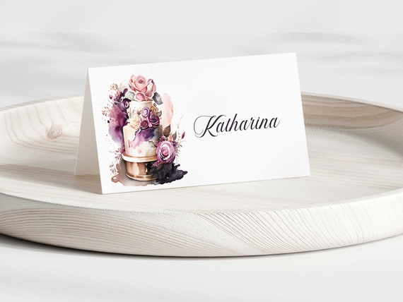 Hochzeit Platzkarten Digital Download | Tischkarten personalisiert | Hochzeitstorte Dankeskarte zum selbst drucken