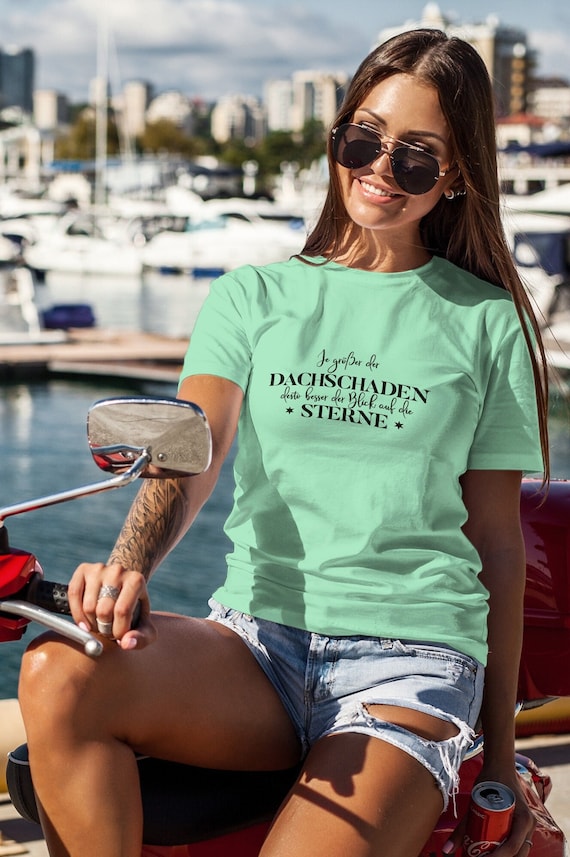 witziges Spruch T-Shirt Je größer der Dachschaden | Statement Shirt verschiedene Farben