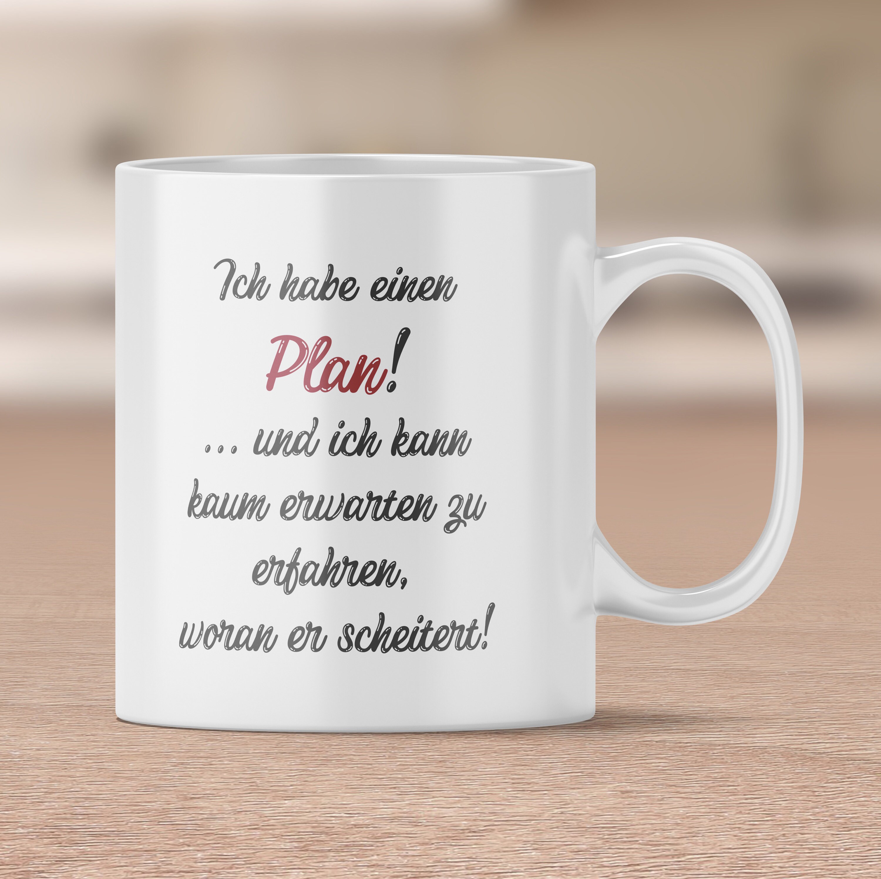 lustige Sprüche Tasse Ich habe einen Plan Kaffeebecher Geschenkidee