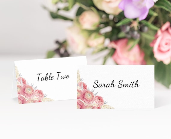 Wedding Place Cards Name Cards Table Cards Editable Pdf Etsy