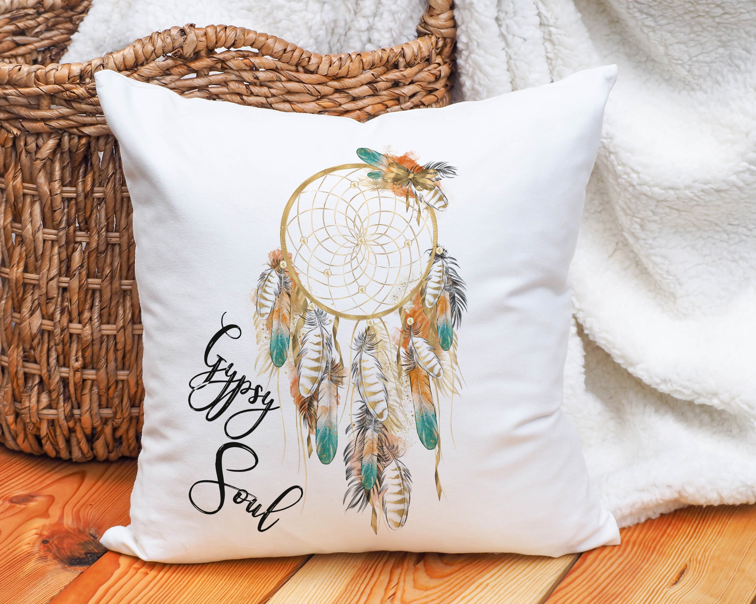 Dream Catcher Boho Pillow With Filling Pillowcase 40x40 Decorative Pillow Gift Idea Etsy