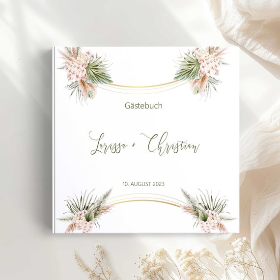 Gästebuch zur Hochzeit personalisiert mit Fragen | Hochzeitsgästebuch Fotoalbum