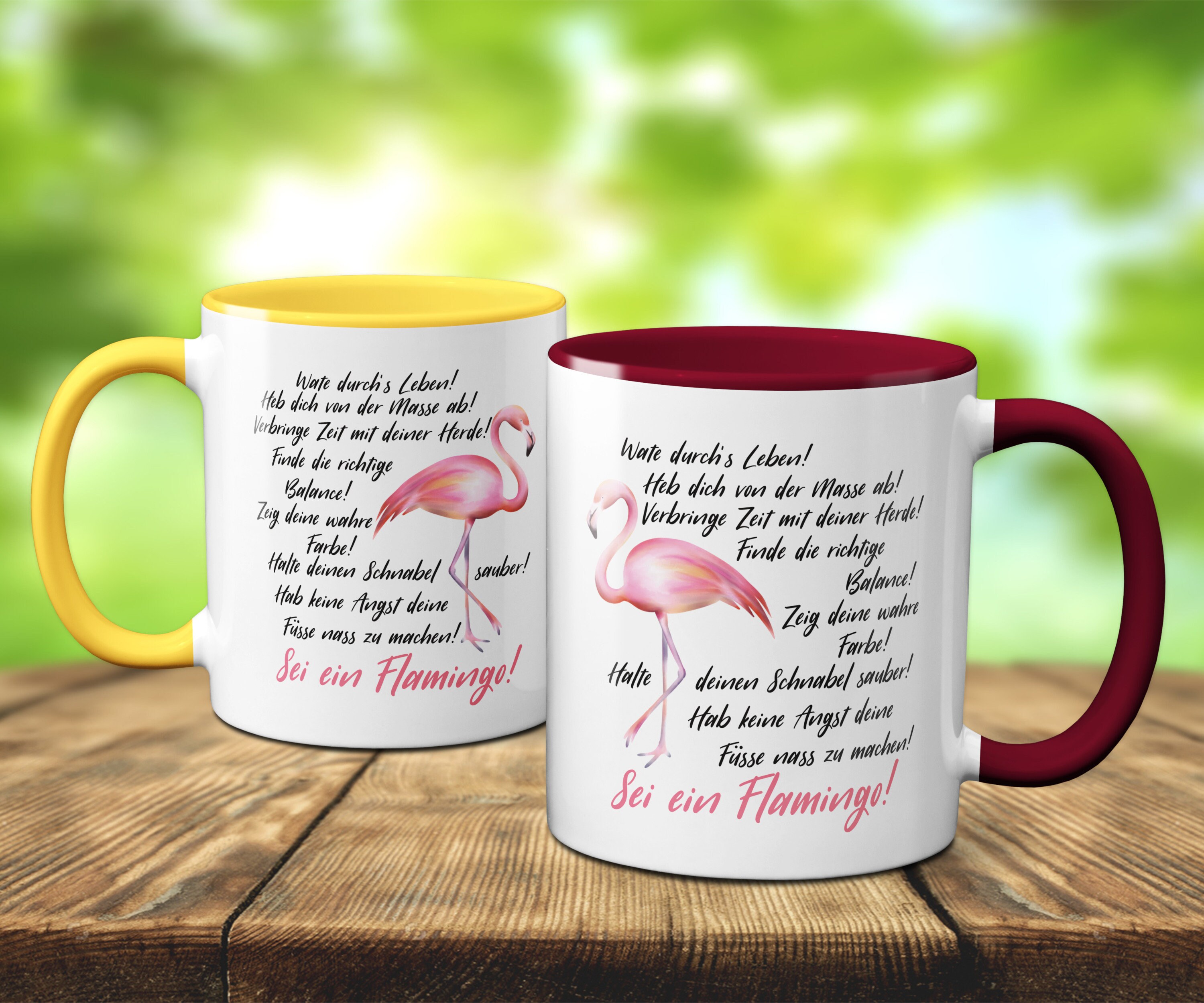 Witzige Spruch Tasse Sei ein Flamingo Motivation Kaffeebecher
