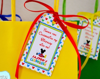 Mickey Mouse Clubhouse Party Favor Tags DIY / Goodie Bag Tags  / Mickey Mouse Clubhouse Birthday Party - FILE to PRINT