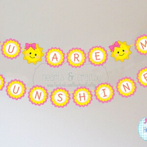 You Are My Sunshine Birthday Banner Fai-da-te / Sunshine Birthday Party Banner - Sunshine Party - Sunshine First Birthday - FILE to PRINT