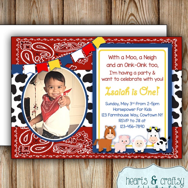 Barnyard Birthday Invitation / Cowboy Birthday Party Invitation / Farm Birthday Party Invitation / Wild West Party - FILE to PRINT