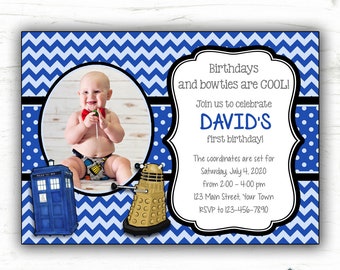 Doctor Who Party Invitation - Doctor Who Birthday Invitation with Photo - Printable Invitation - FILE to PRINT